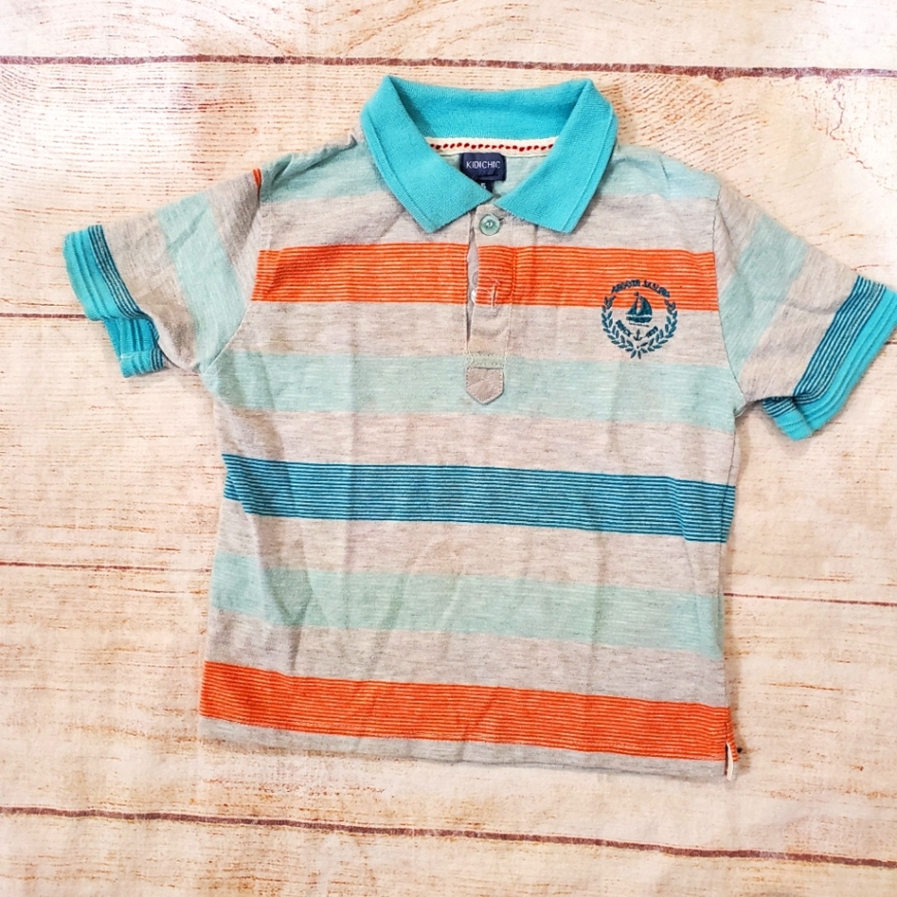 Kidichic short sleeve striped polo sz 5